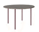 HelloTable Steelo eettafel rond Ø140 cm bol eiken royal grey wine red