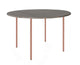 HelloTable Steelo eettafel rond Ø130 cm bol eiken royal grey beige red