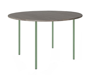 HelloTable Steelo eettafel rond Ø140 cm bol eiken royal grey pale green