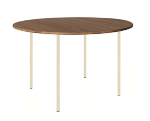 HelloTable Steelo eettafel rond Ø130 cm bol eiken tabacco light ivory