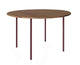 HelloTable Steelo eettafel rond Ø130 cm bol eiken tabacco wine red