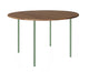 HelloTable Steelo eettafel rond Ø140 cm bol eiken tabacco pale green