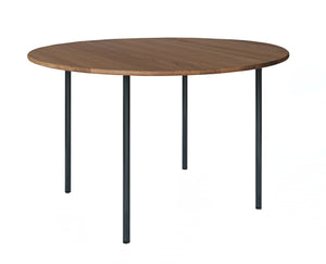 HelloTable Steelo eettafel rond Ø130 cm bol eiken tabacco black grey