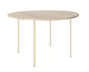 HelloTable Steelo eettafel rond Ø130 cm bol eiken white light ivory