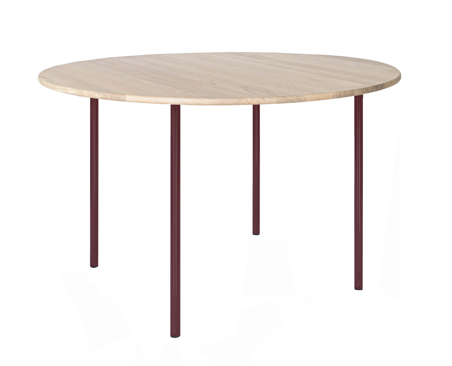 HelloTable Steelo eettafel rond Ø130 cm bol eiken white wine red