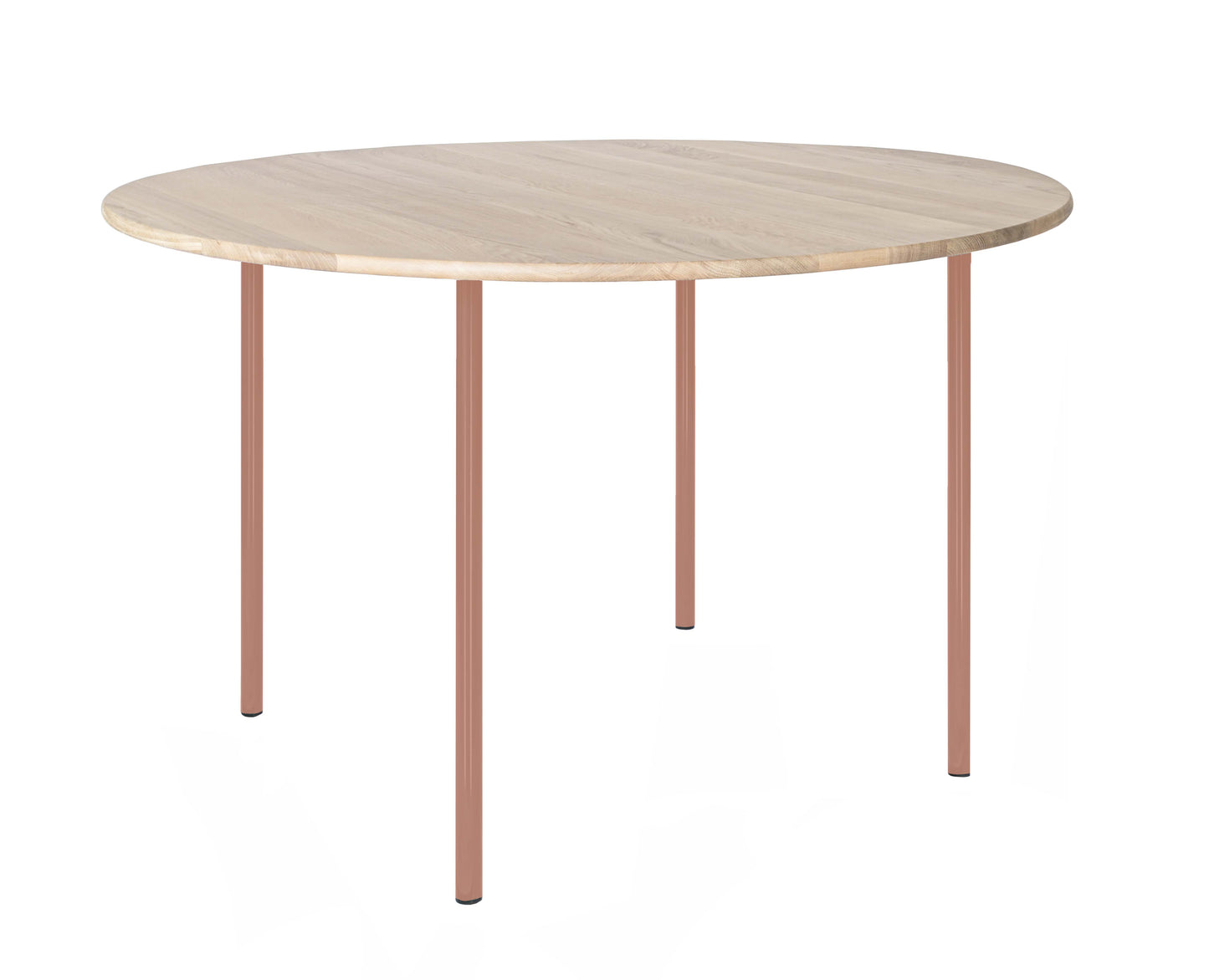 HelloTable Steelo eettafel rond Ø130 cm bol eiken white beige red