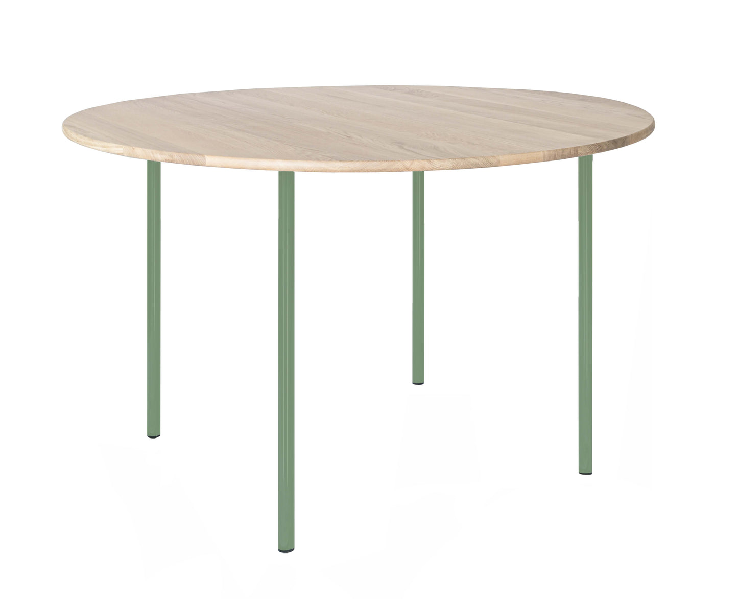 HelloTable Steelo eettafel rond Ø130 cm bol eiken white pale green