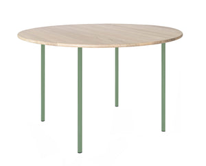 HelloTable Steelo eettafel rond Ø130 cm bol eiken white pale green