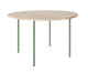 HelloTable Steelo eettafel rond Ø130 cm bol eiken white pale green