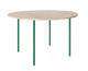 HelloTable Steelo eettafel rond Ø140 cm bol eiken white traffic green