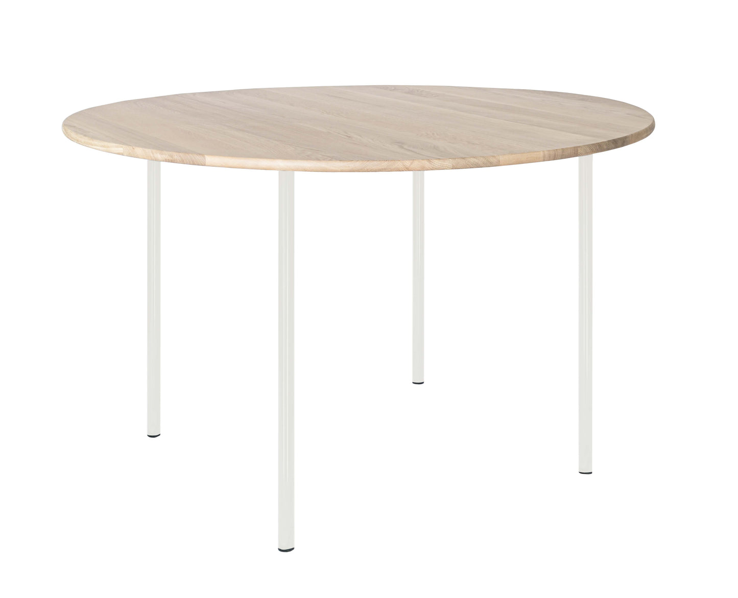 HelloTable Steelo eettafel rond Ø130 cm bol eiken white pure white