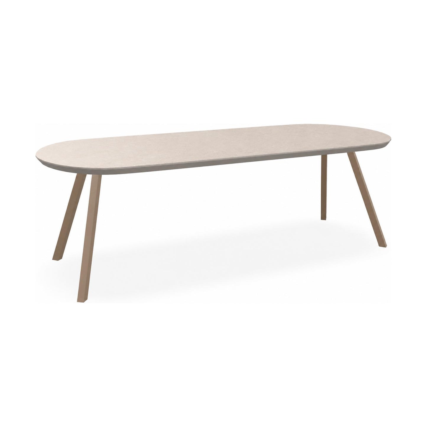 HelloTable Tubo eettafel Capsule 240x100 cm HPL bone dust - Sand