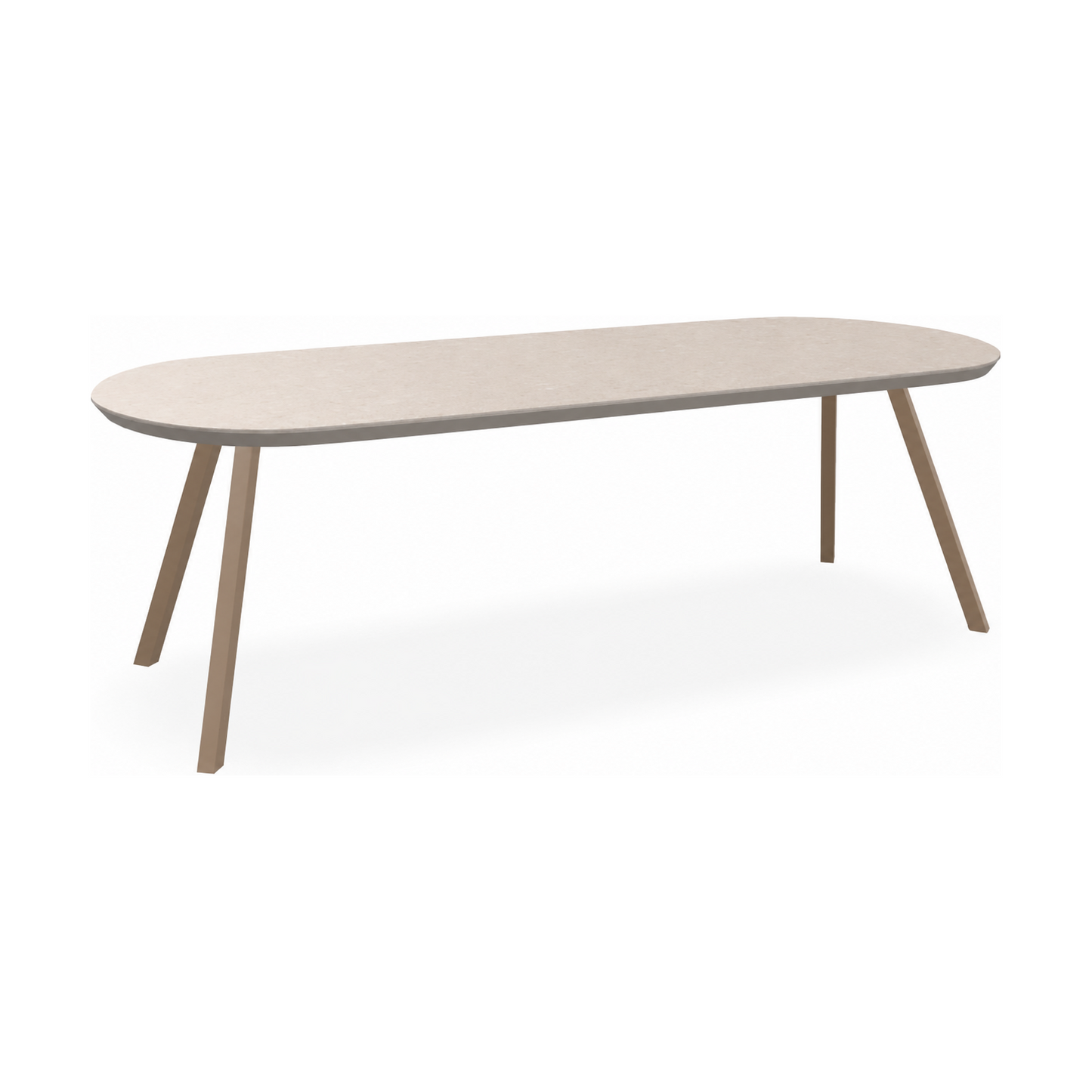 HelloTable Tubo eettafel Capsule 240x100 cm HPL bone dust - Sand