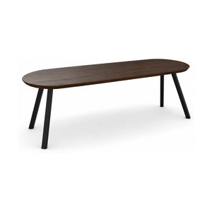 HelloTable Tubo eettafel Capsule 240x100 cm ongeborsteld nieuw eiken Dark stained - Zwart