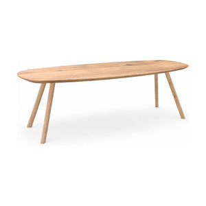 HelloTable Tubo eettafel Semi ovaal 220x100 cm ongeborsteld nieuw eiken Naturel
