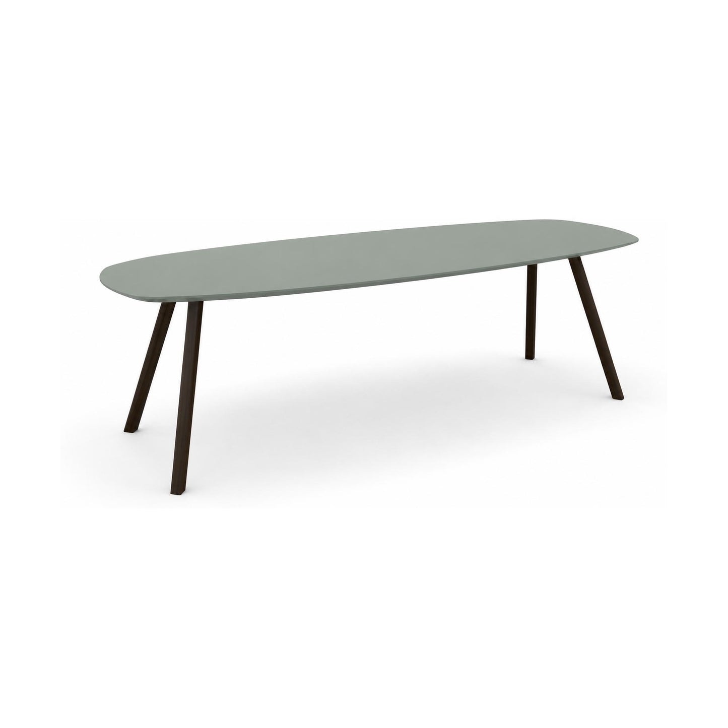 HelloTable Tubo eettafel Semi ovaal 220x100 cm Fenix verde kitami - staal Anodic brown