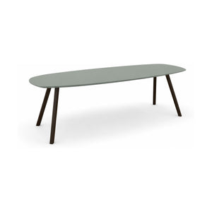 HelloTable Tubo eettafel Semi ovaal 220x100 cm Fenix verde kitami - staal Anodic brown