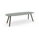 HelloTable Tubo eettafel Semi ovaal 220x100 cm Fenix verde kitami - staal Anodic brown