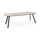 HelloTable Tubo eettafel Deens ovaal 240x100 cm HPL luna pearl - Anodic brown