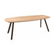 HelloTable Tubo eettafel Semi ovaal 220x100 cm ongeborsteld nieuw eiken Naturel - Anodic brown