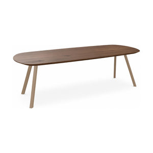 HelloTable Tubo eettafel Deens ovaal 240x100 cm ongeborsteld nieuw eiken Tabacco light - Sand