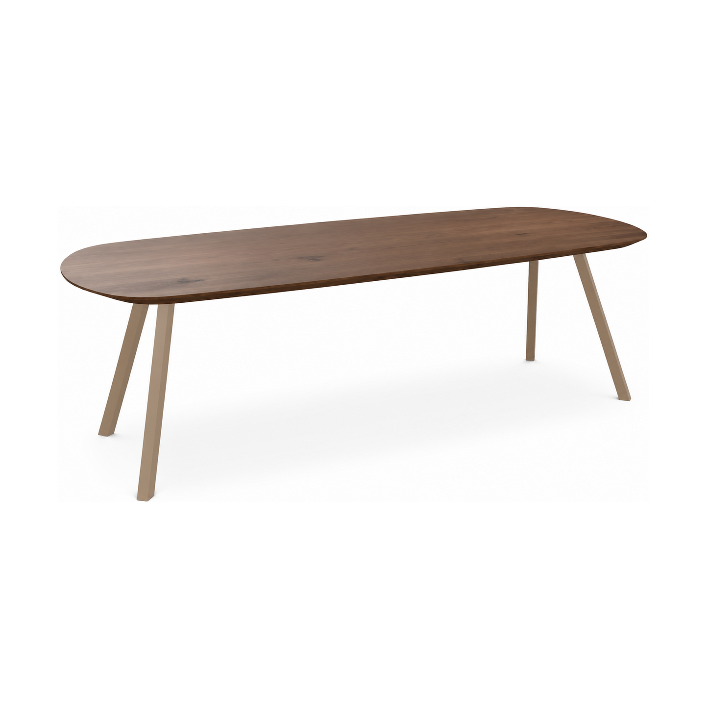 HelloTable Tubo eettafel Deens ovaal 240x100 cm ongeborsteld nieuw eiken Tabacco light - Sand