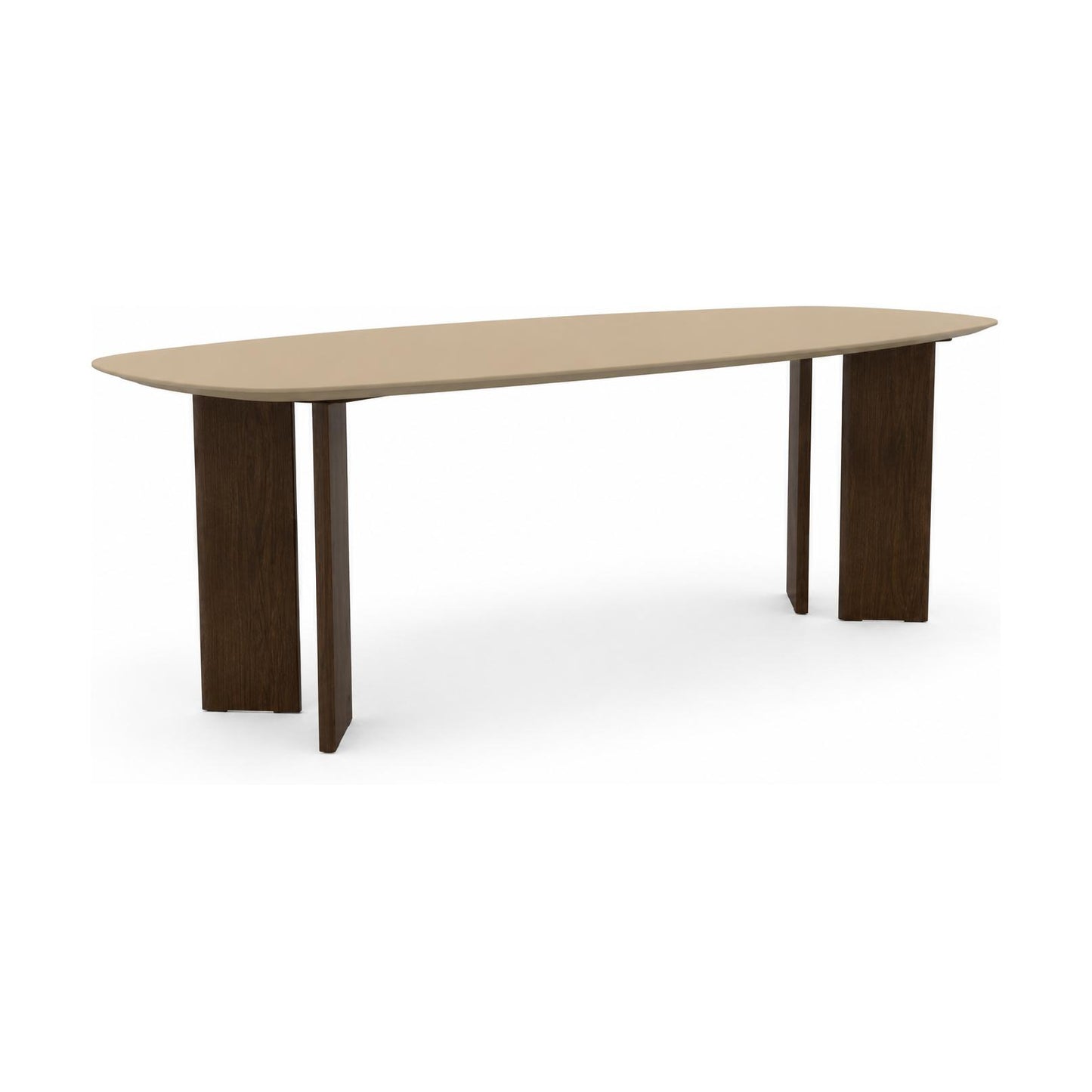 HelloTable Turtle eettafel Semi ovaal 220x100 cm Fenix beige luxor - eiken Dark stained