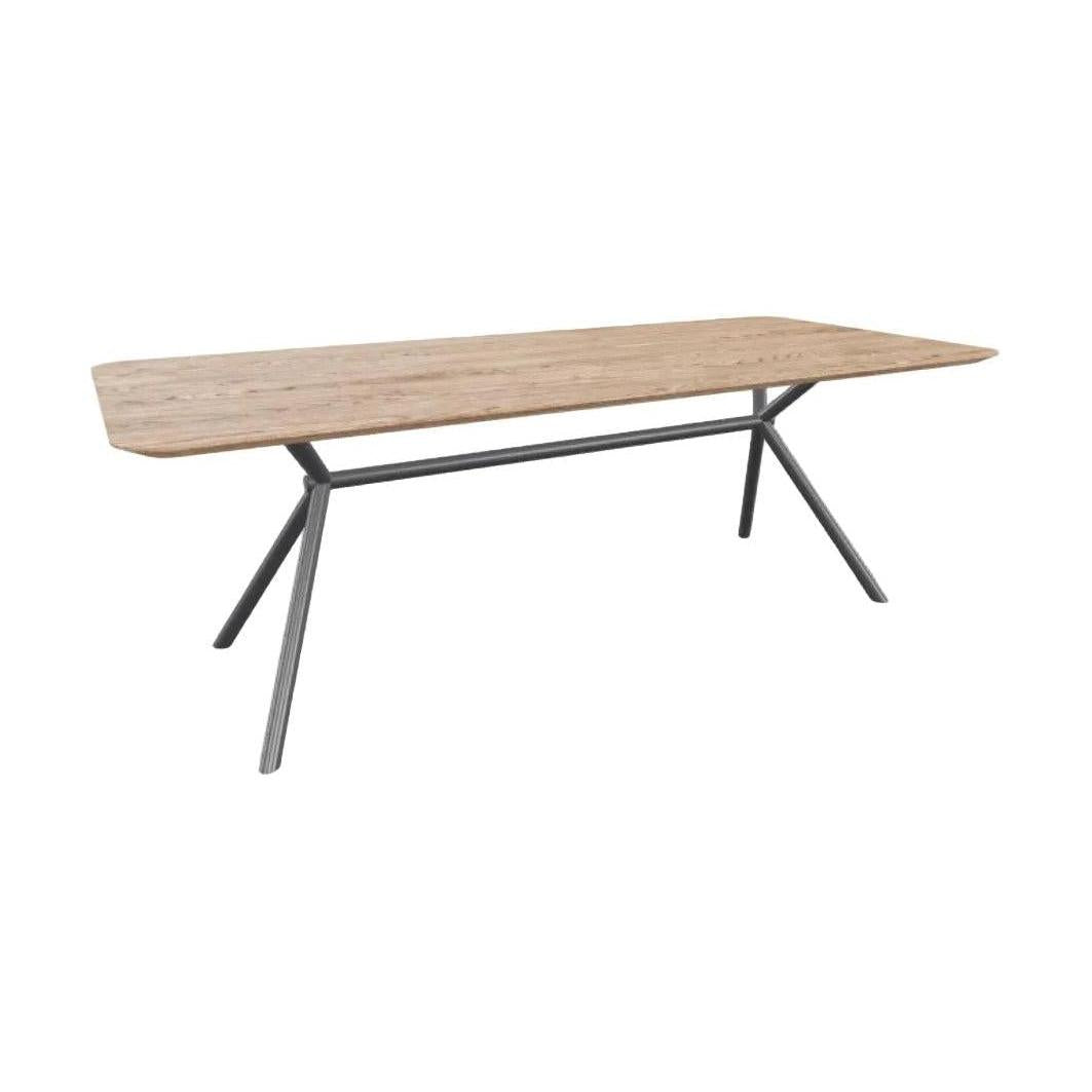 HelloTable Xyla eettafel Rechthoek grote radius 220x100 cm eiken Light Brown/Zwart
