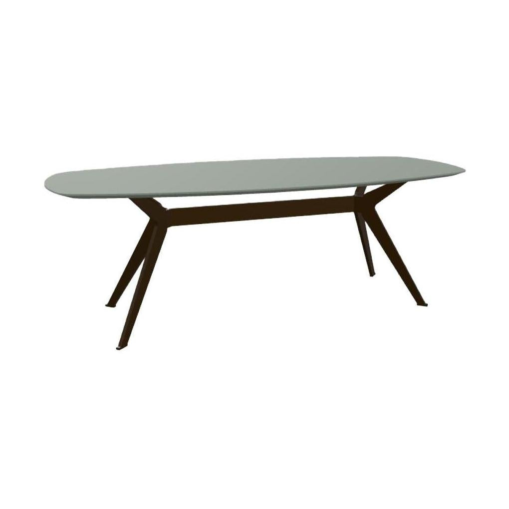 HelloTable Nox eettafel Semi ovaal 220x100 cm Fenix verde kitami - staal Anodic brown