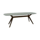 HelloTable Nox eettafel Semi ovaal 220x100 cm Fenix verde kitami - staal Anodic brown