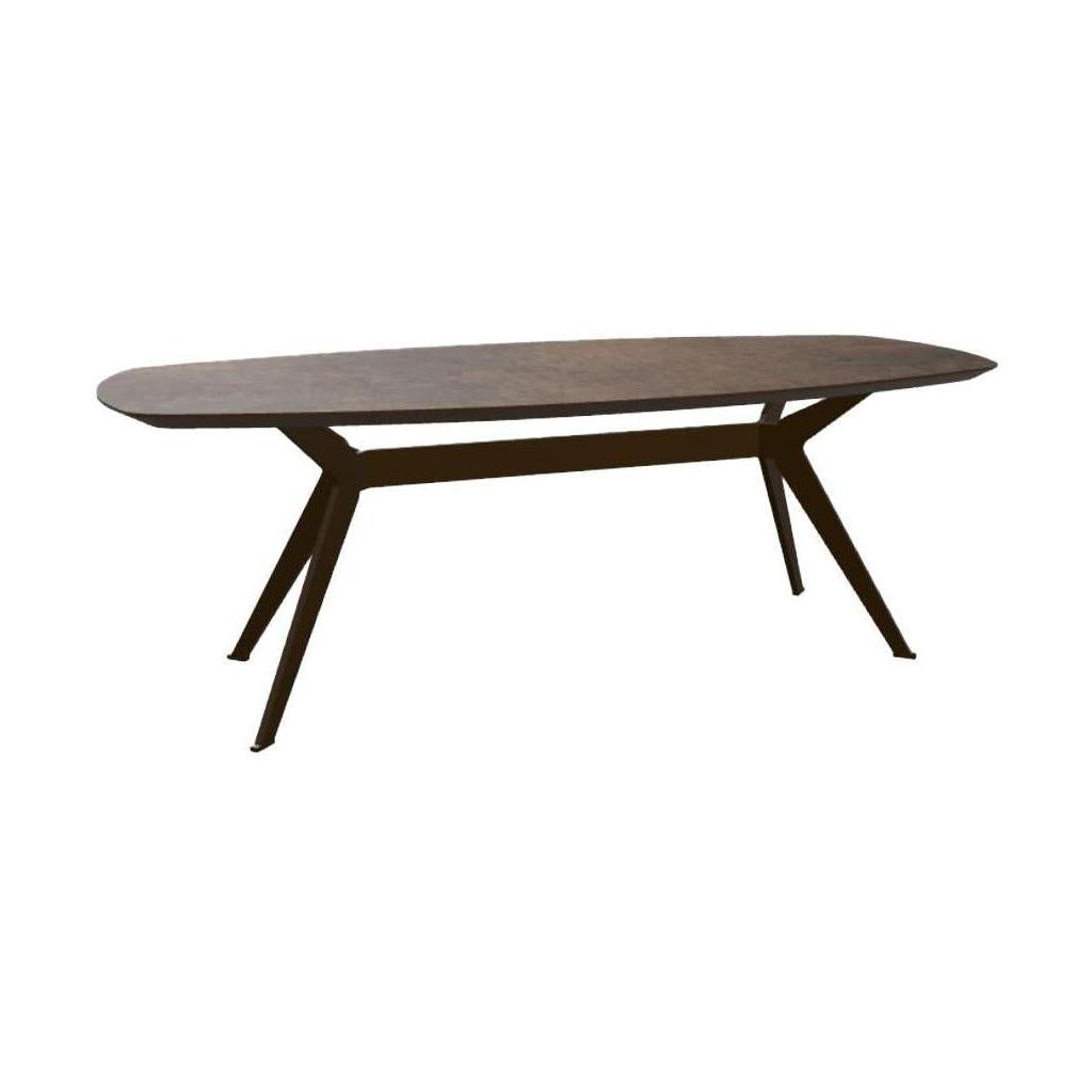 HelloTable Nox eettafel Semi ovaal 220x100 cm HPL plastica bronze - Anodic brown