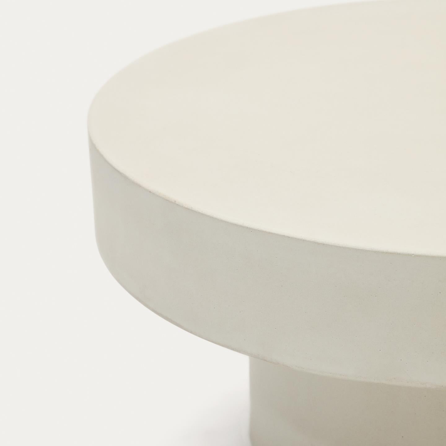 Kave Home Aiguablava salontafel Ø66 cm cement Wit