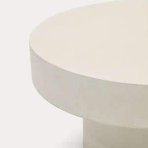 Kave Home Aiguablava salontafel Ø66 cm cement Wit