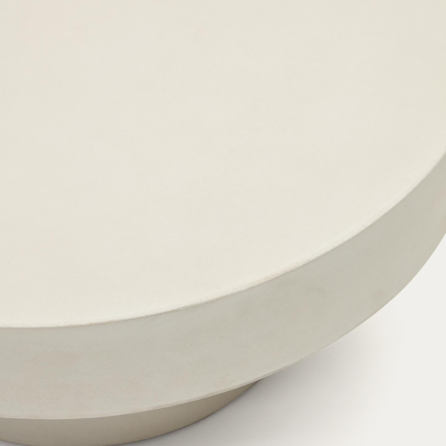 Kave Home Aiguablava salontafel Ø66 cm cement Wit