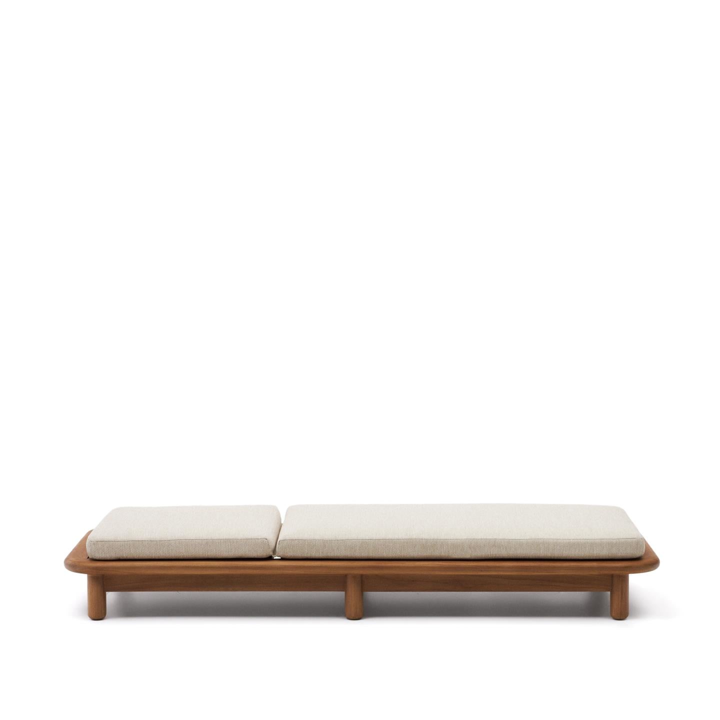 Kave Home Turqueta ligstoel teakhout Beige