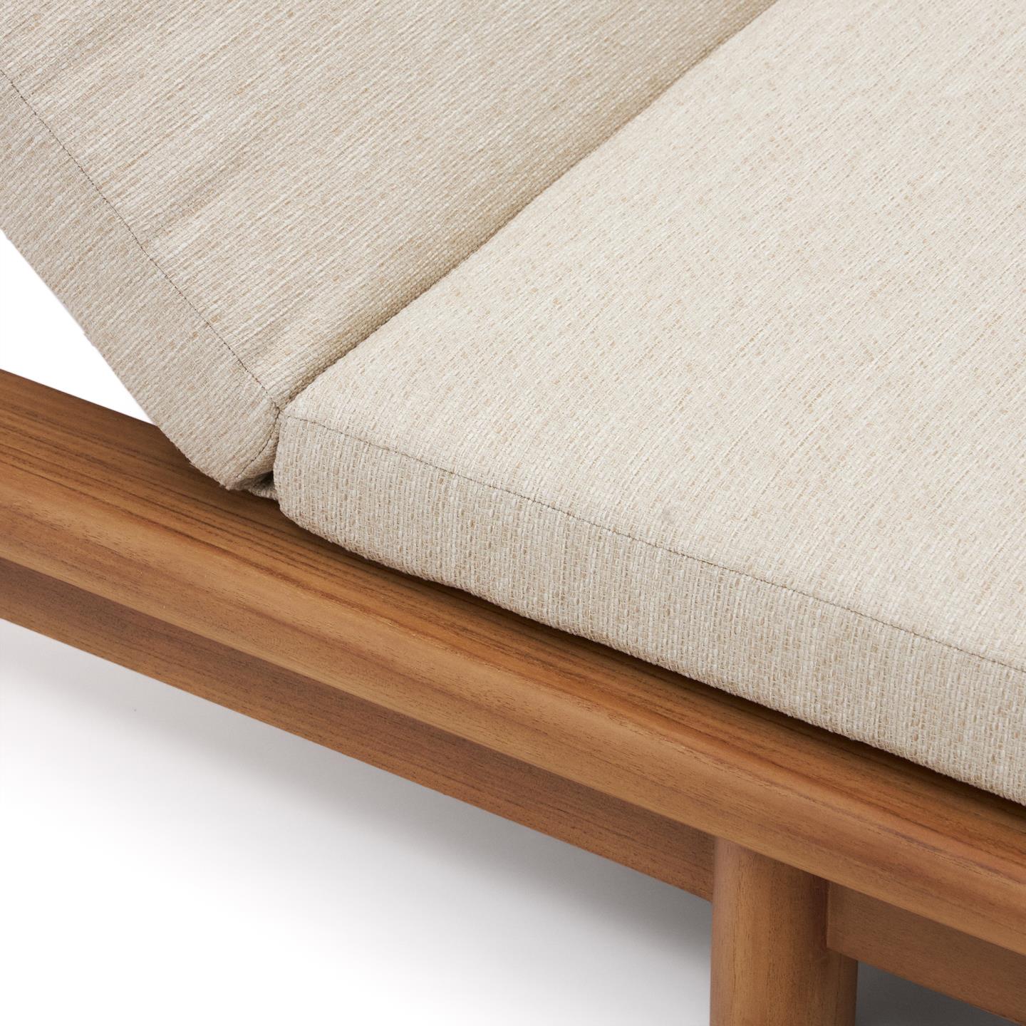 Kave Home Turqueta ligstoel teakhout Beige