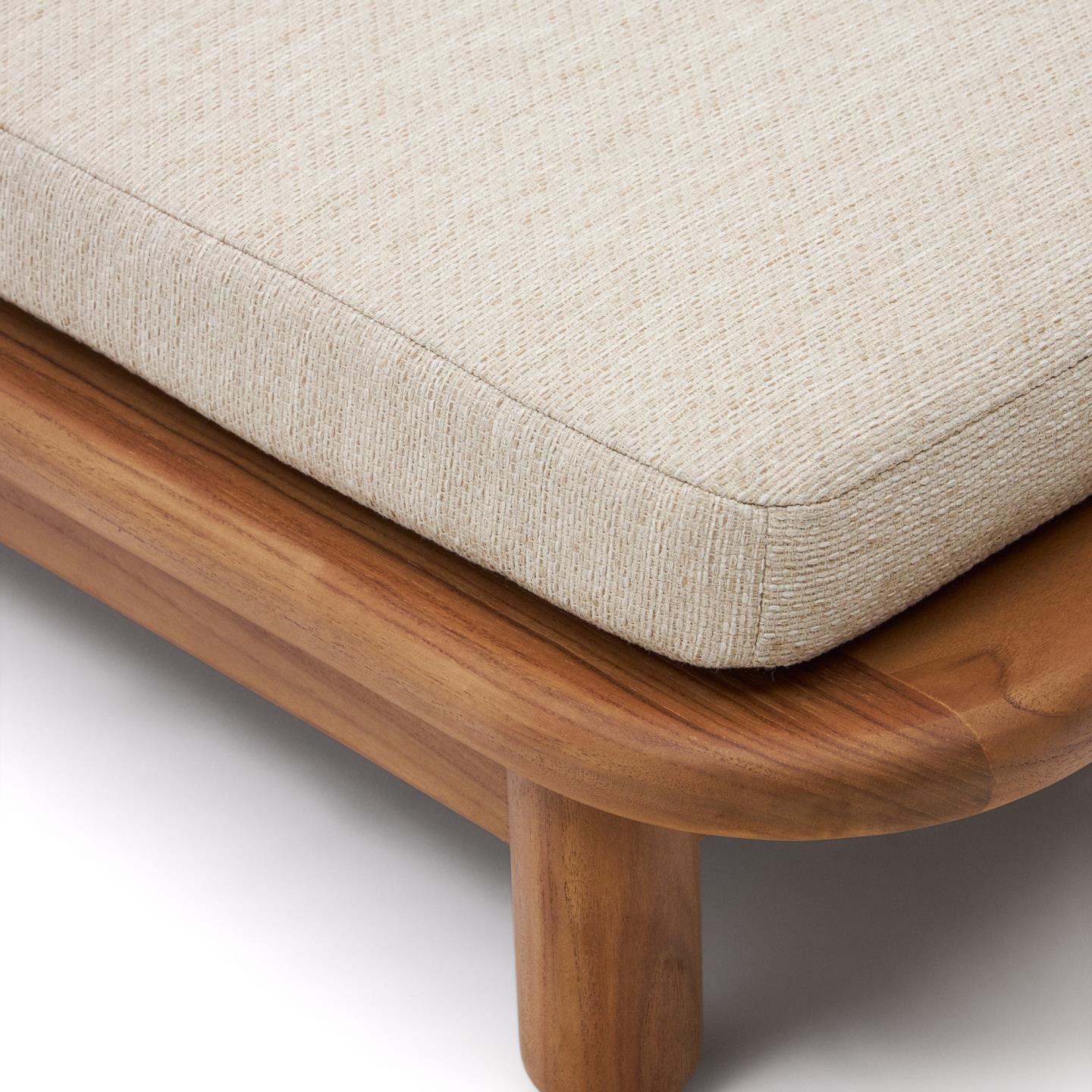 Kave Home Turqueta ligstoel teakhout Beige