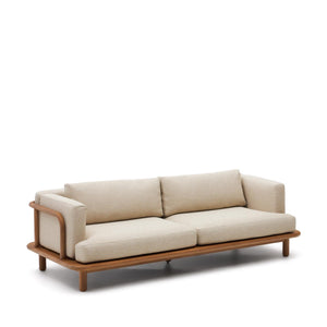 Kave Home Turqueta 3-zits bank teakhout Beige