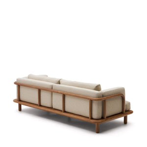 Kave Home Turqueta 3-zits bank teakhout Beige