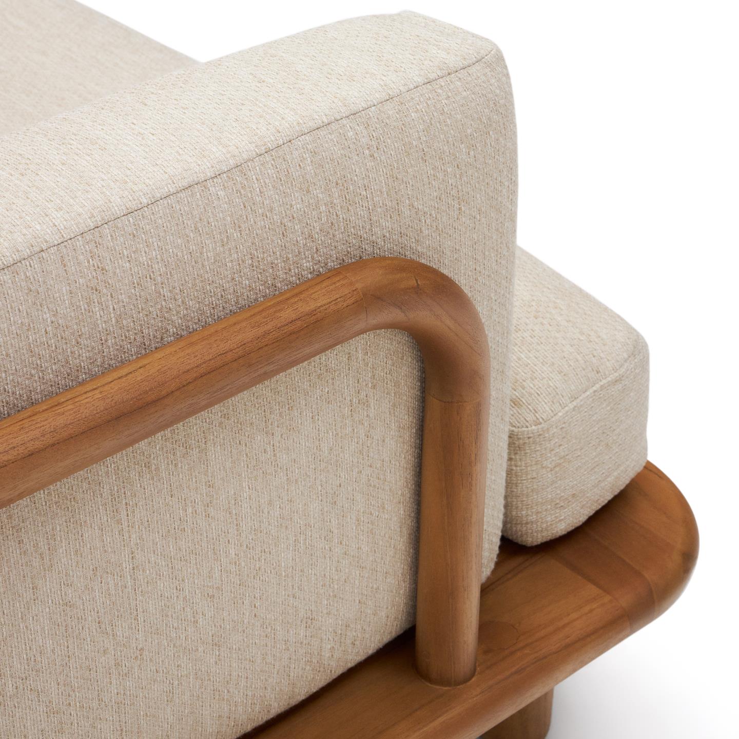Kave Home Turqueta 3-zits bank teakhout Beige