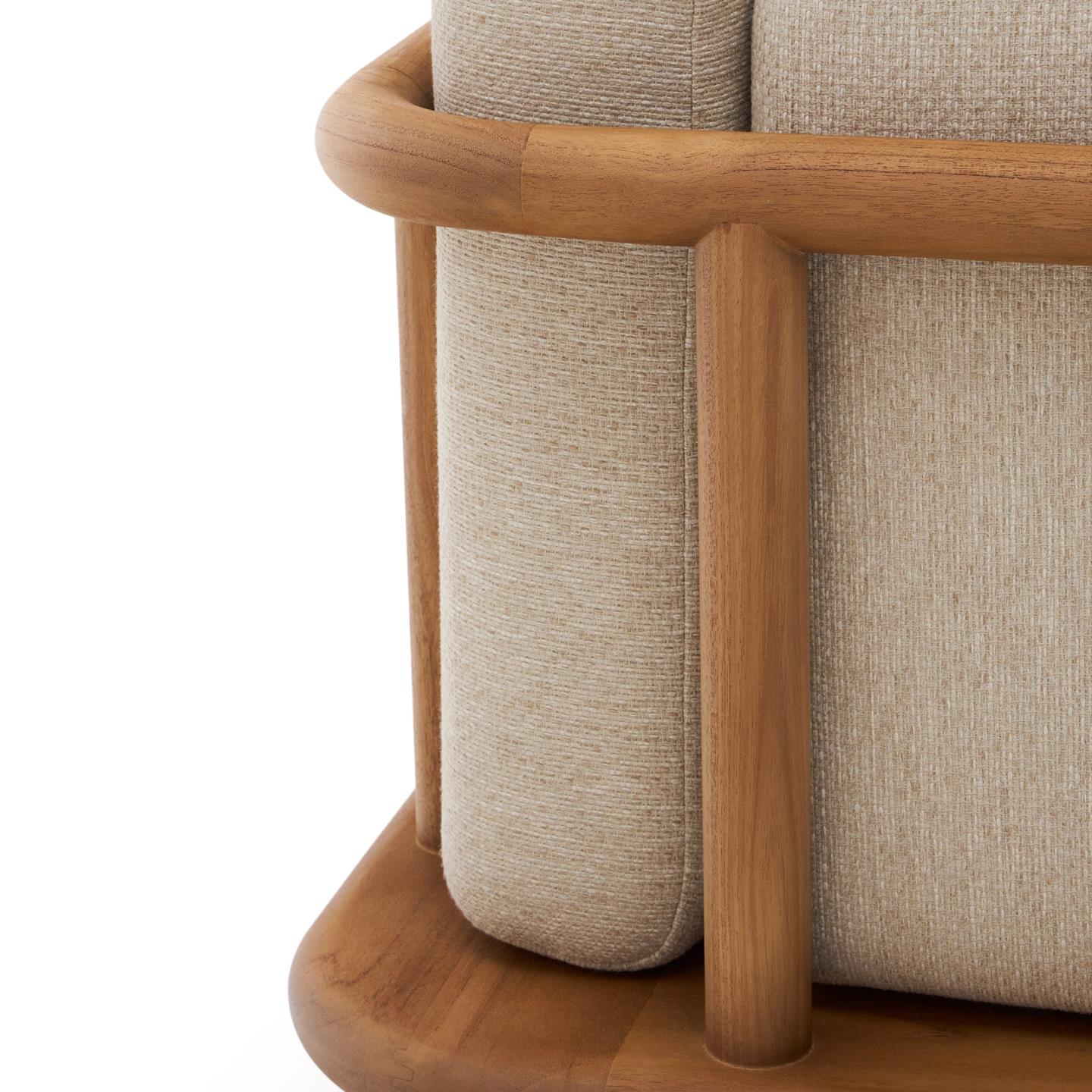Kave Home Turqueta 3-zits bank teakhout Beige