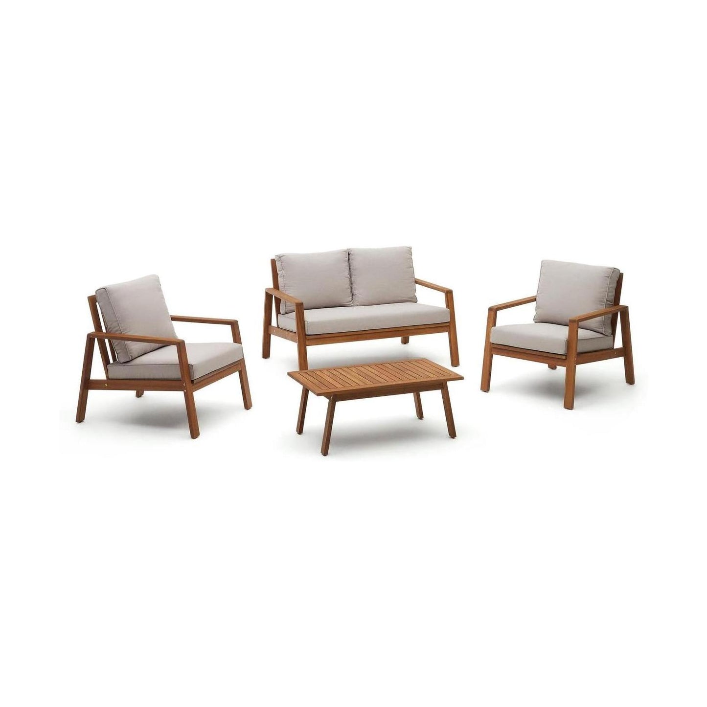Kave Home Frares tuinset Beige acaciahout