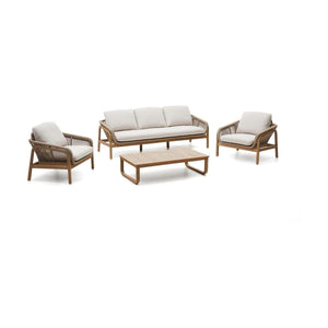 Kave Home Vellana loungeset Beige accaciahout