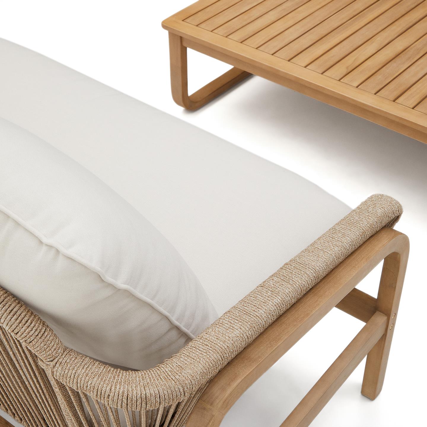 Kave Home Vellana loungeset Beige accaciahout