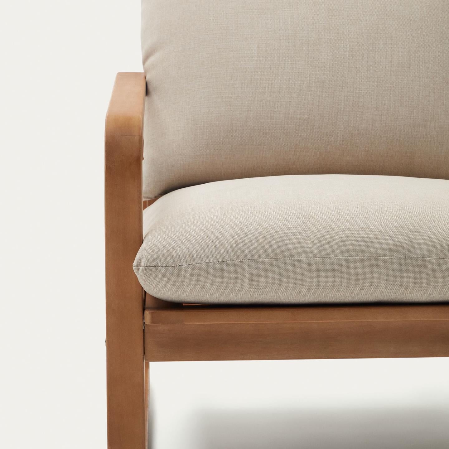 Kave Home Sacaleta fauteuil eucalyptushout