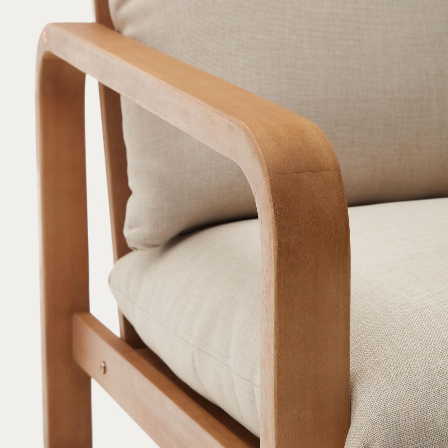 Kave Home Sacaleta fauteuil eucalyptushout