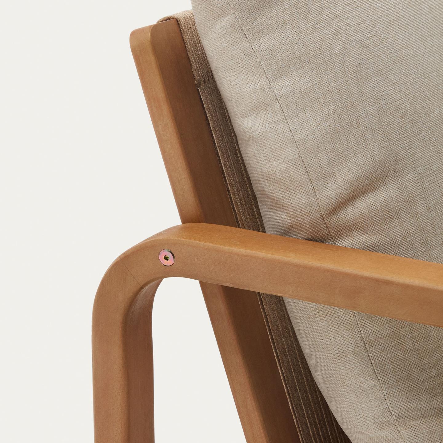 Kave Home Sacaleta fauteuil eucalyptushout