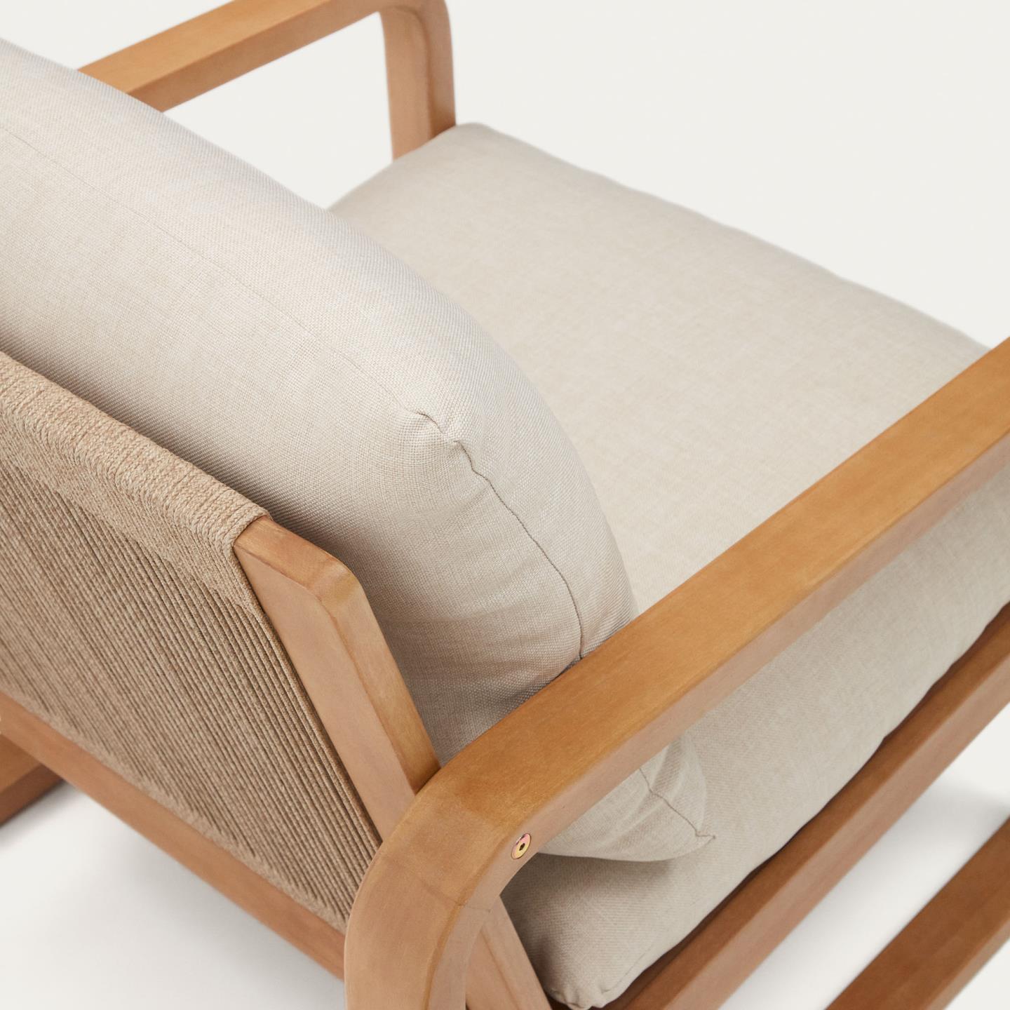 Kave Home Sacaleta fauteuil eucalyptushout