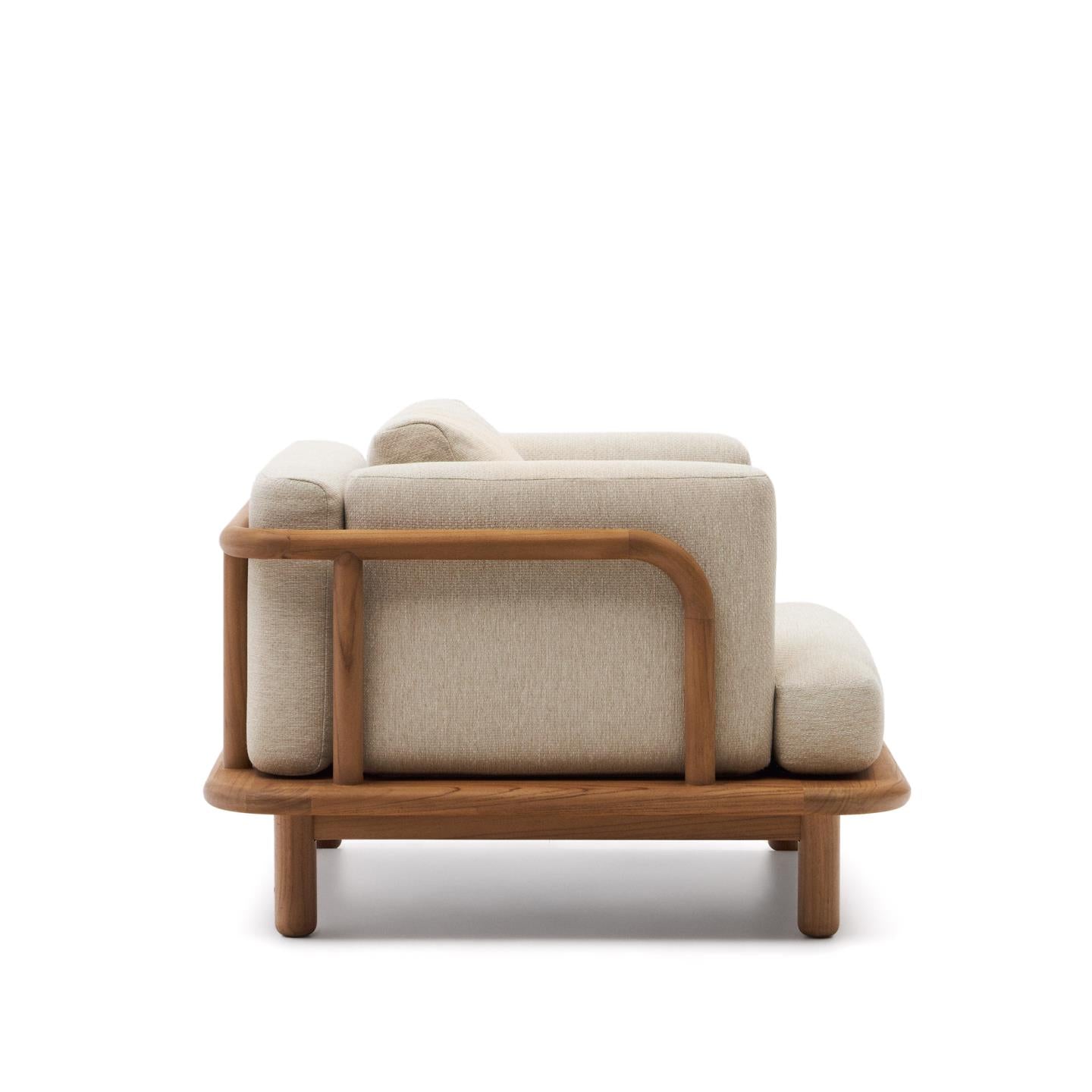 Kave Home Turqueta fauteuil teakhout Beige