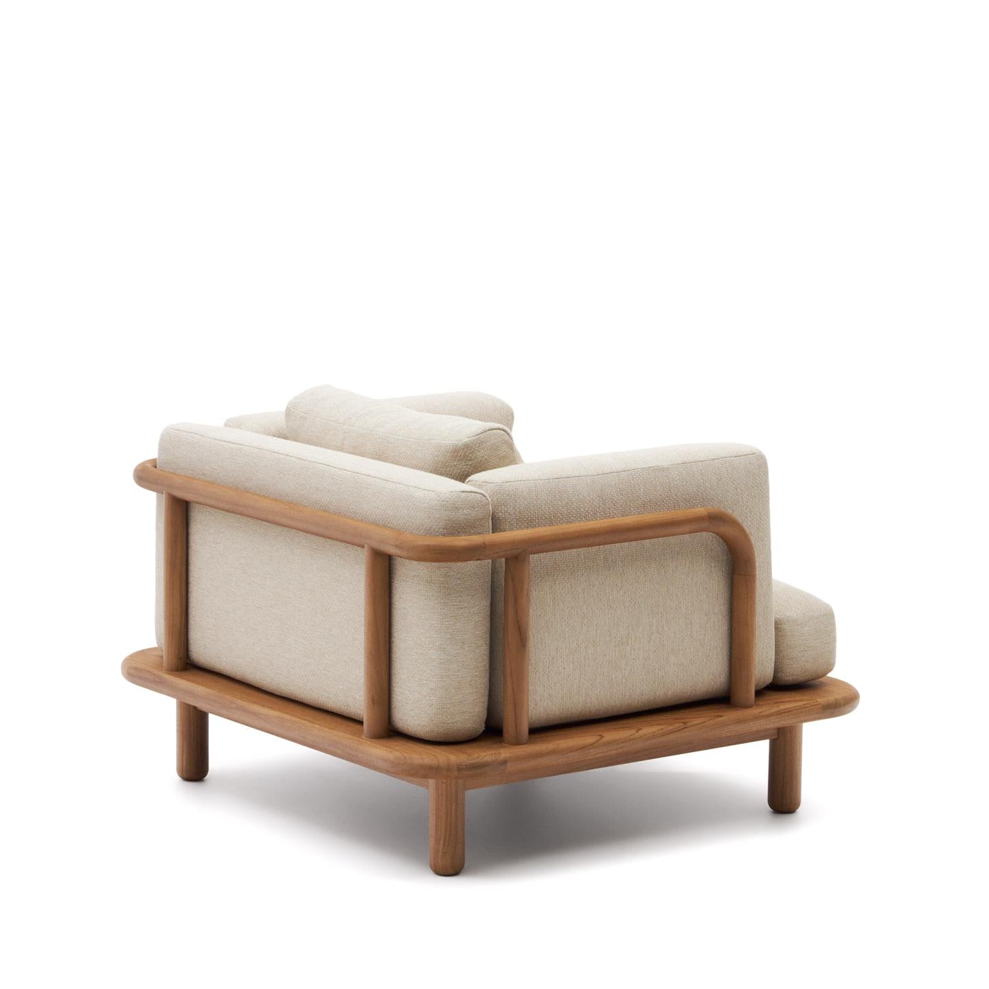 Kave Home Turqueta fauteuil teakhout Beige
